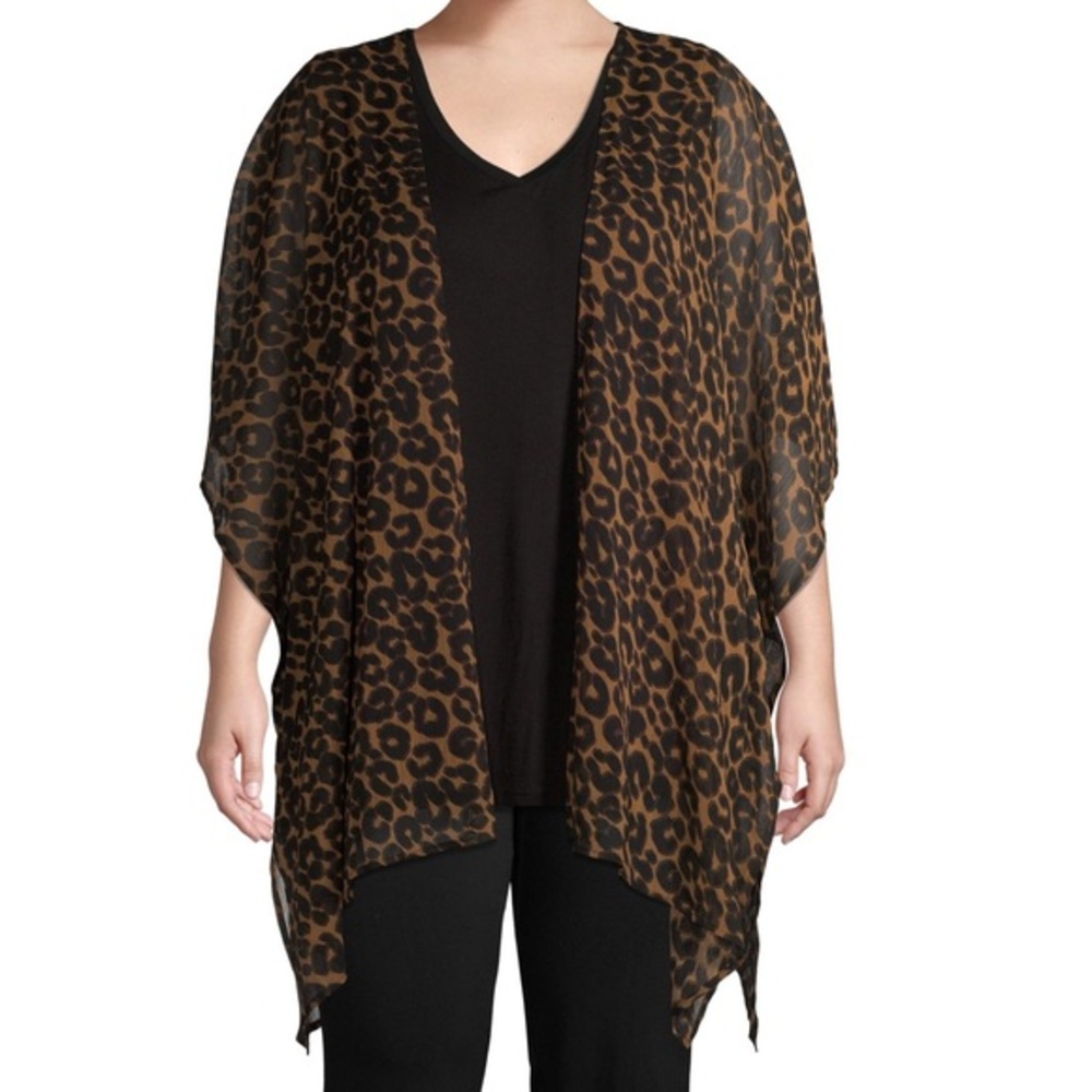 NWT Leopard cardigan with shirt on inside